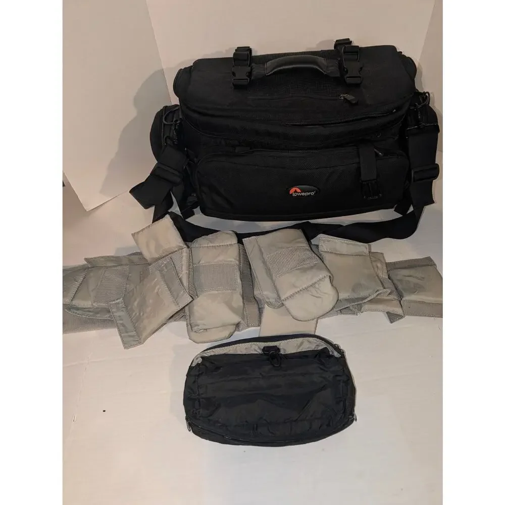 Huge Mixed Lot Vintage Camera Lenses Accessories  Lowepro Bag
